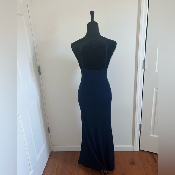 Long midnight blue/navy long gown-size small - Picture 3 of 3